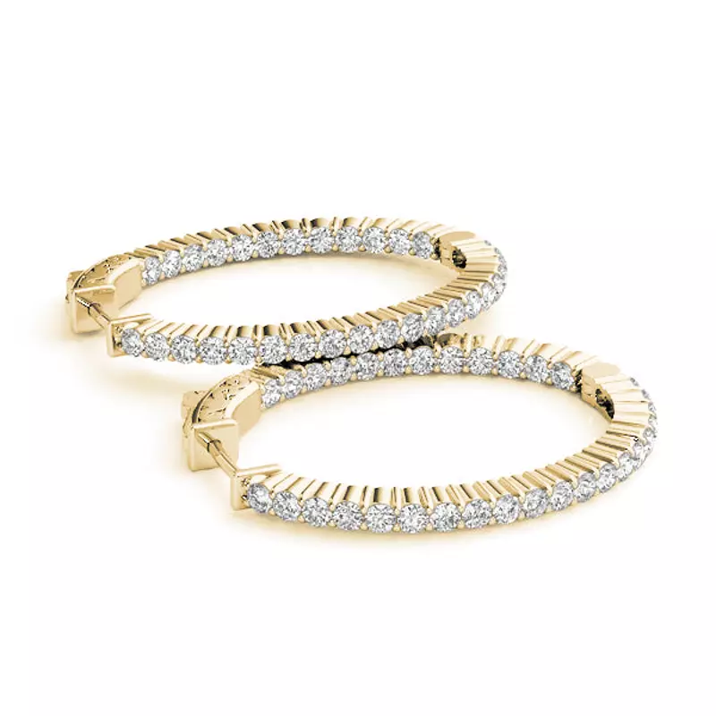 14K Yellow Gold Endless Lab Diamond Hoop Earrings (5 1/4 ct. tw.)